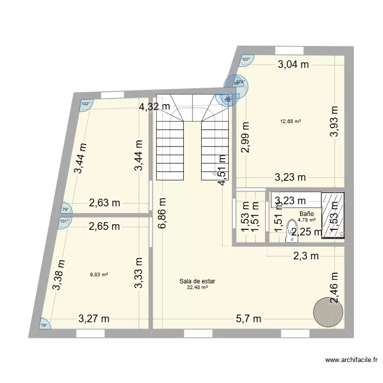 segundo pisp. Floor plan with 4 and 60 m² segundo pisp. Floor plan with 4 and 60 m²