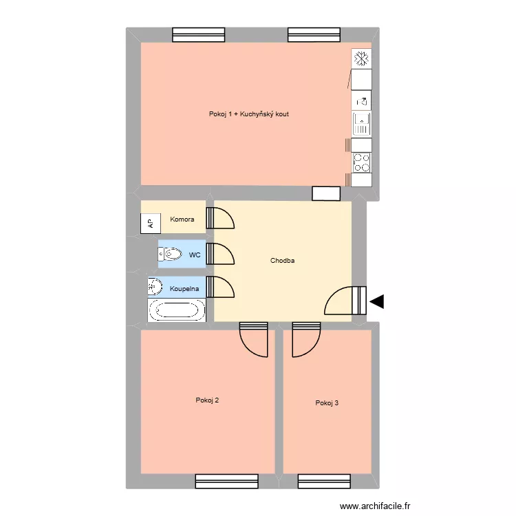 Hlavní třída 808, byt 17. Floor plan with Hlavní třída 808, byt 17. Floor plan with