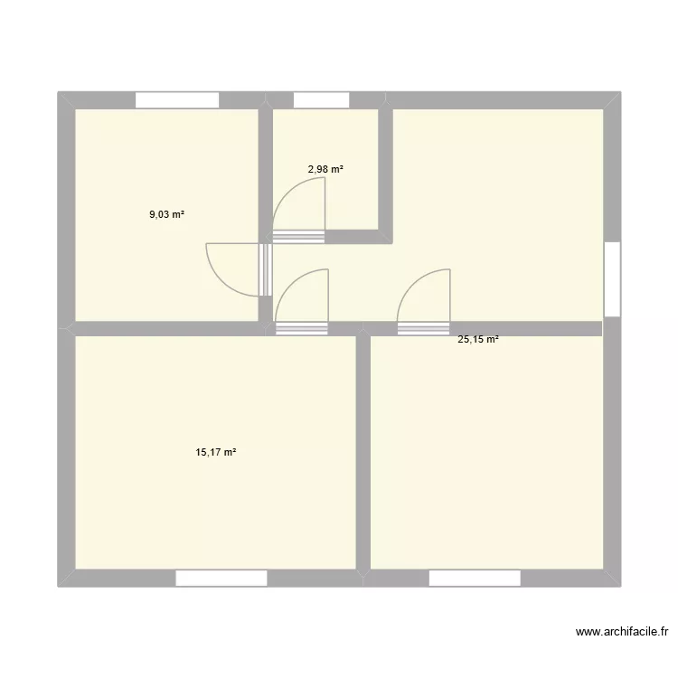 Neideckerstr. 23 1 OG. Floor plan with 4  and 52 m²