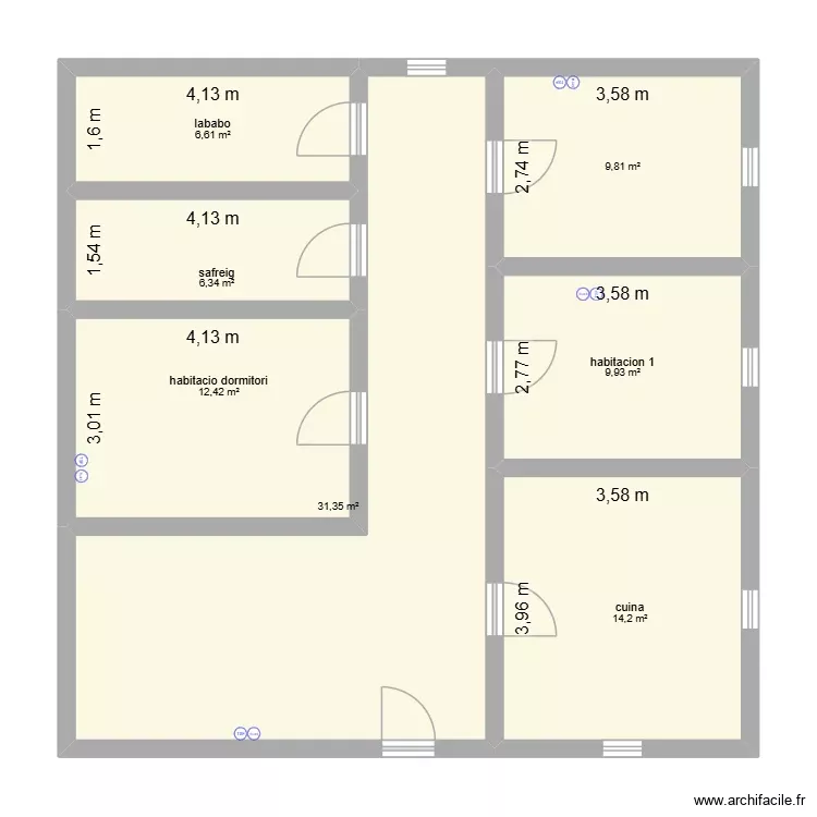 projecta electrcitat telecos. Floor plan with 7 Rooms and 91 m² projecta electrcitat telecos. Floor plan with 7 Rooms and 91 m²