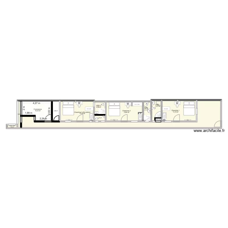 Projet Résidence M. Floor plan with 13 and 100 m² Projet Résidence M. Floor plan with 13 and 100 m²