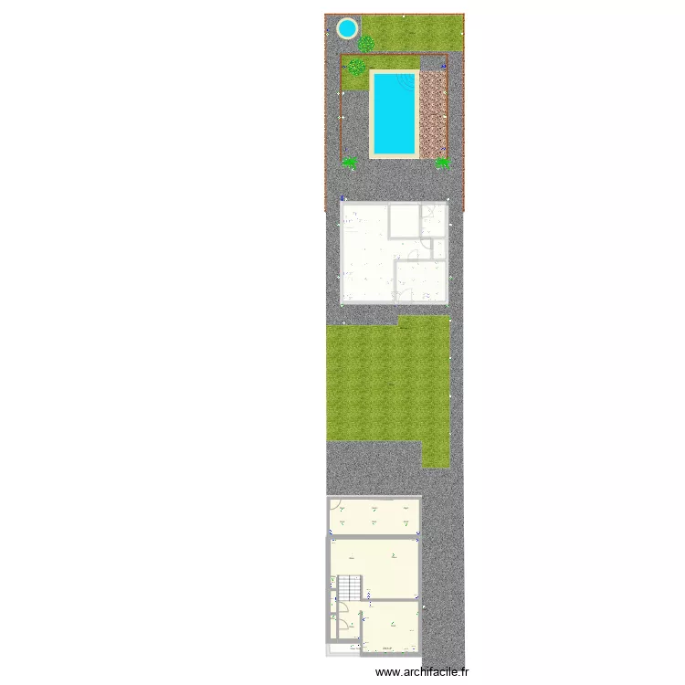 Poolhouse 5 + plong. Floor plan with 