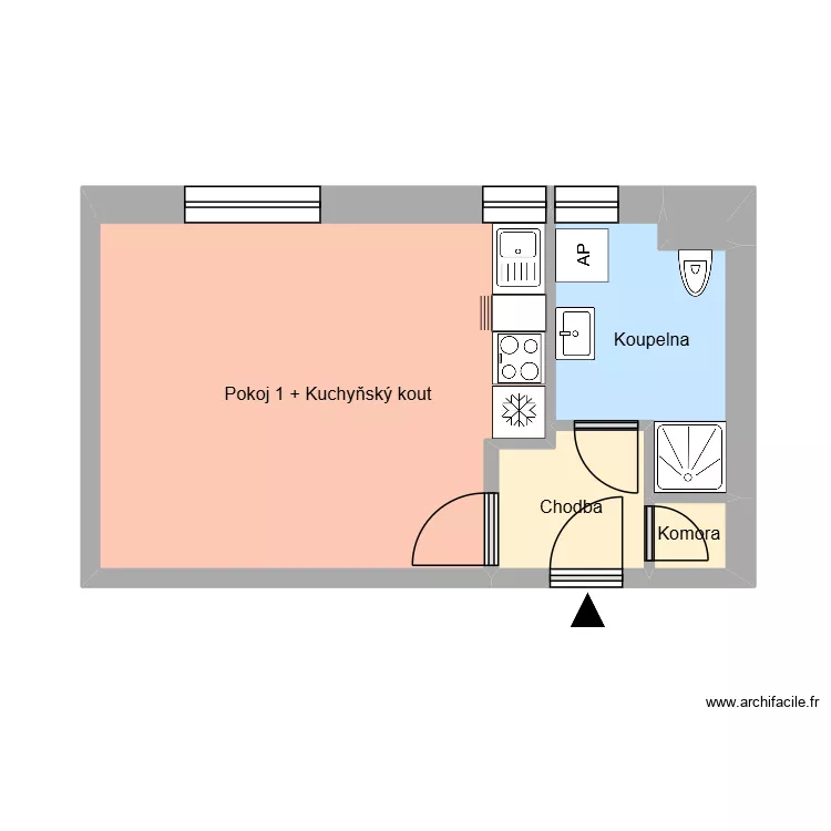Kolm&aacute; 644, byt 11. Floor plan with 9  and 147 m²
