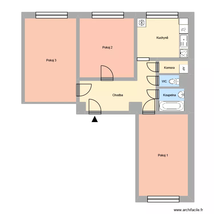 Bohuslava Martinů 717, byt 4. Floor plan with 15  and 200 m²