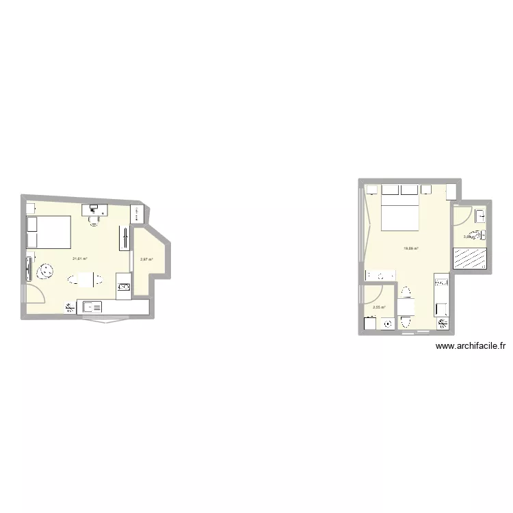Cabrejas. Floor plan with 5  and 51 m²