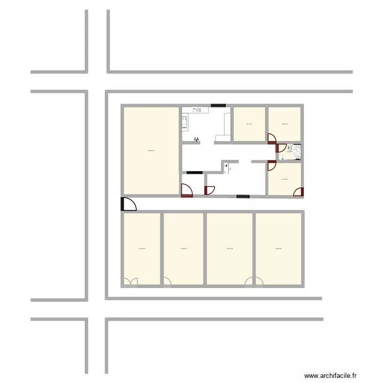 oficina fumig. Floor plan with 9  and 213 m²