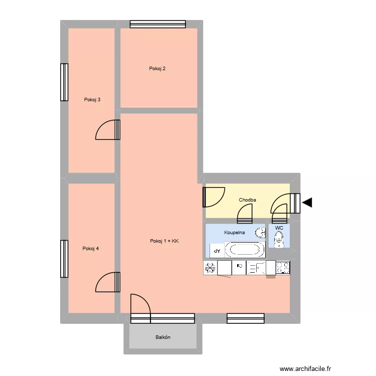 L&iacute;pov&aacute; 633, byt 7. Floor plan with 13  and 202 m²