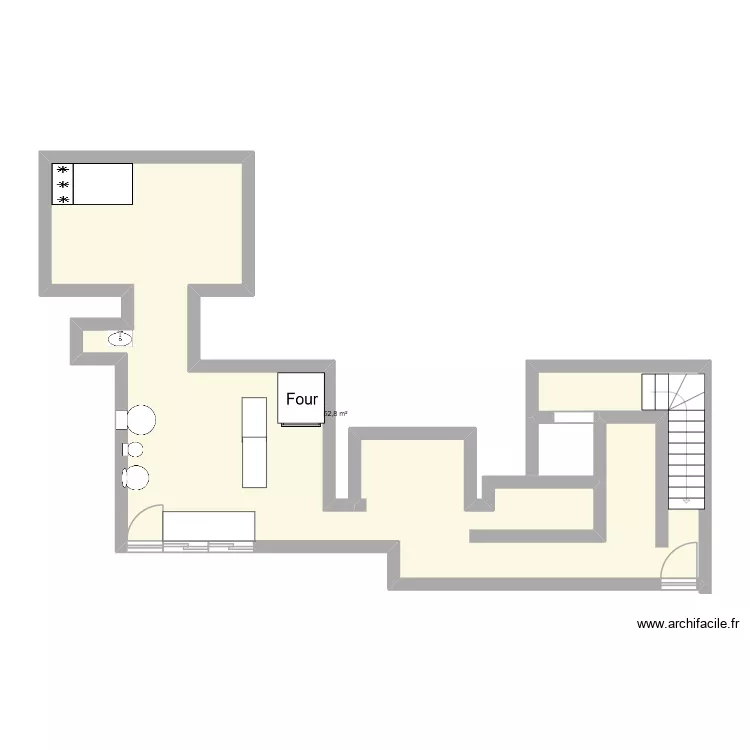 clemmmmmmmmmmmmmmmmment. Floor plan with 1  and 53 m²