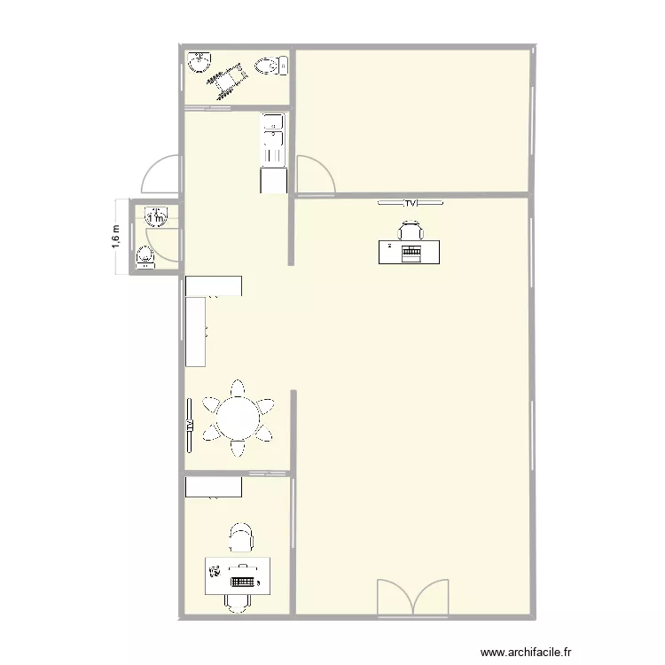 Centro 3. Floor plan with 4  and 87 m²