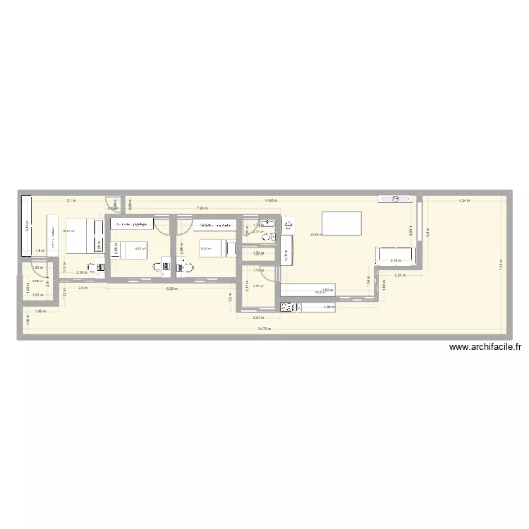 minha casa. Floor plan with 9  and 163 m²