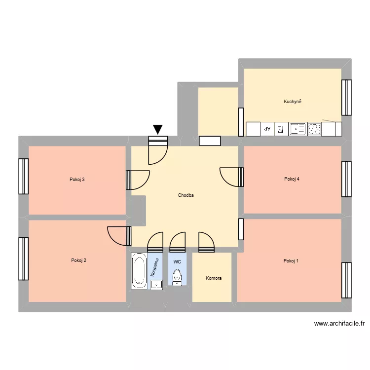 Al&scaron;ova 523, byt 12. Floor plan with 18  and 220 m²