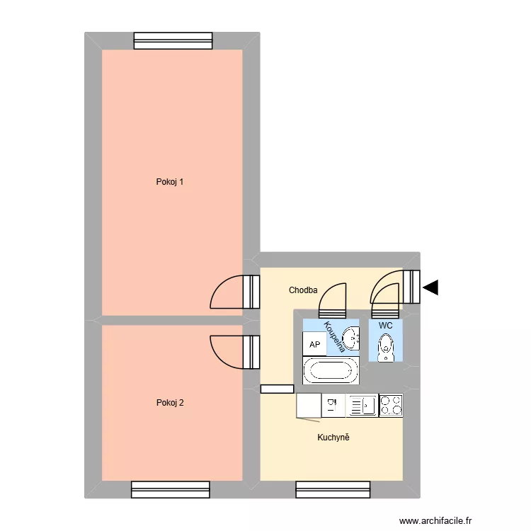 Zborovsk&aacute; 2395, byt 4. Floor plan with 11  and 174 m²