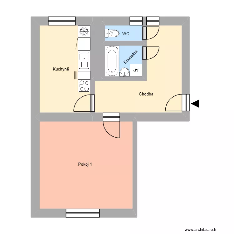 Sadová 132, byt 1. Floor plan with Sadová 132, byt 1. Floor plan with