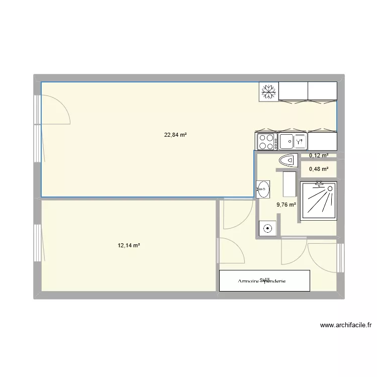 ArchiFacile PRO B&iacute;nova 1. Floor plan with 