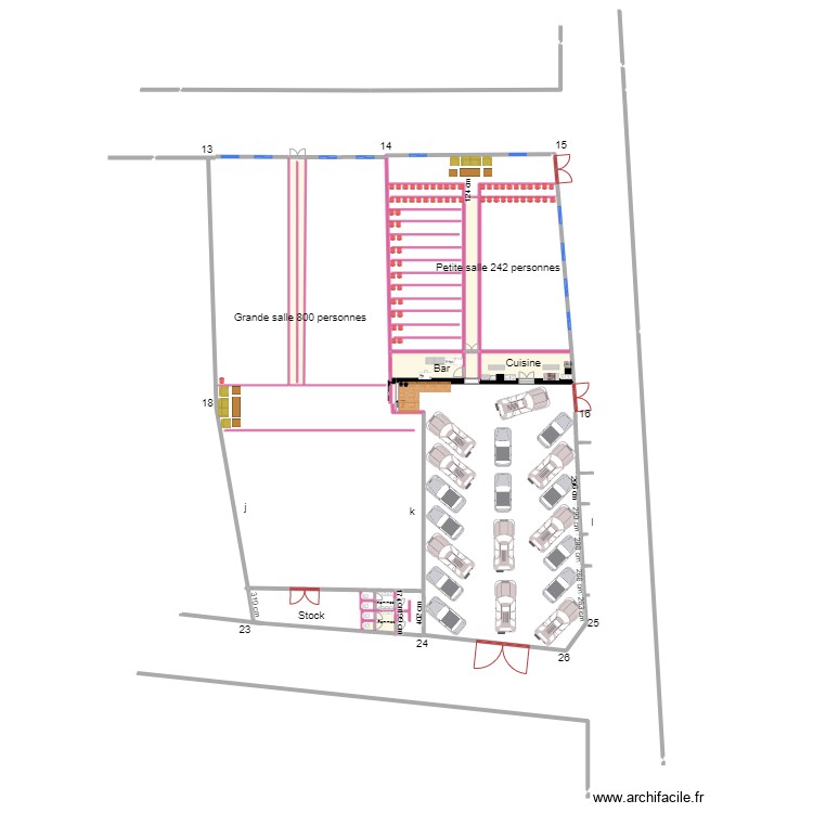 Amenagement de 2 salles. Floor plan with 0 room and 0 m2