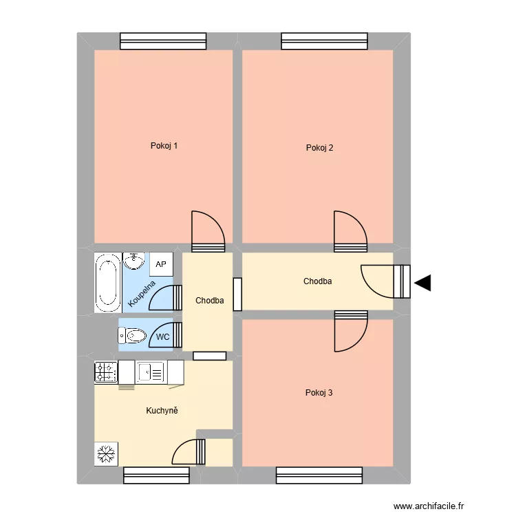 Mich&aacute;lkovick&aacute; 1794, byt 5. Floor plan with 14  and 191 m²