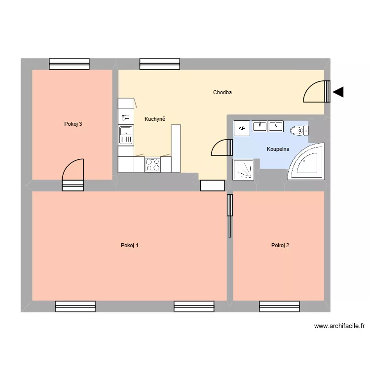 Al&scaron;ova 575, byt 15. Floor plan with 12  and 209 m²