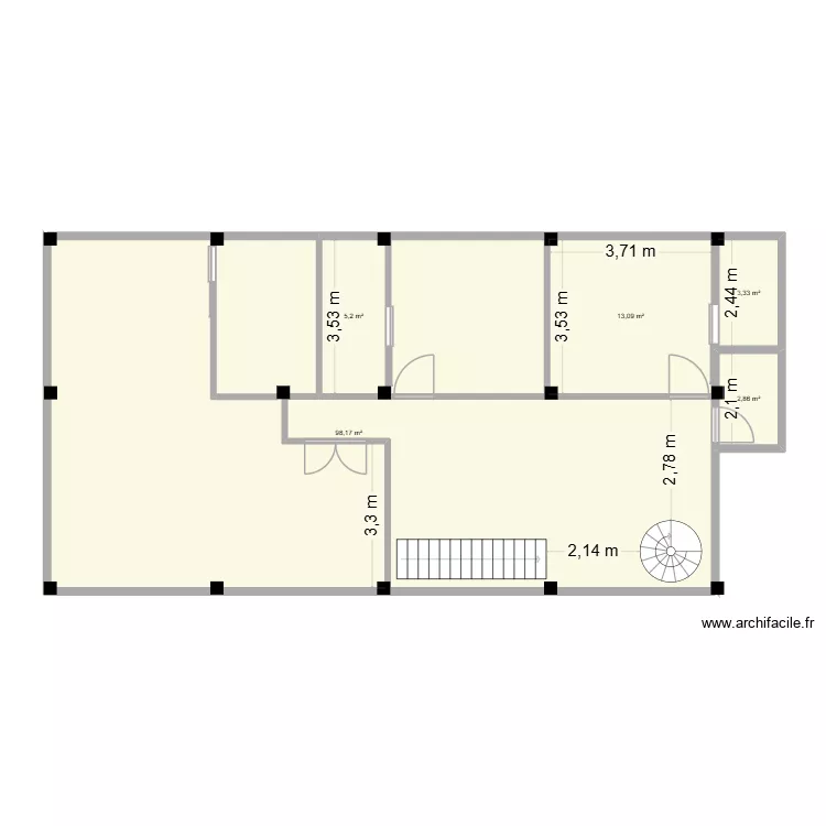 Casa La Flautera. Floor plan with 5  and 123 m²