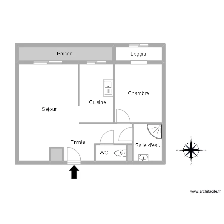 51348 GUILLOT. Floor plan with 8  and 54 m²