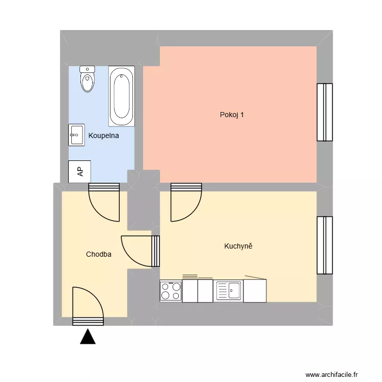 Al&scaron;ova 579, byt 15. Floor plan with 12  and 164 m²