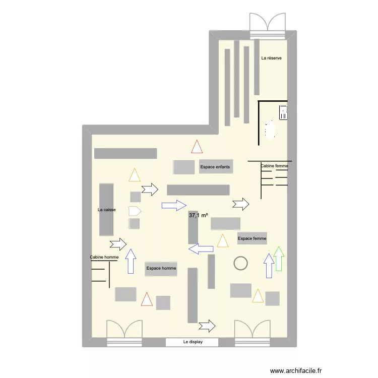 idi rabata. Floor plan with 1 room and 37 m²
