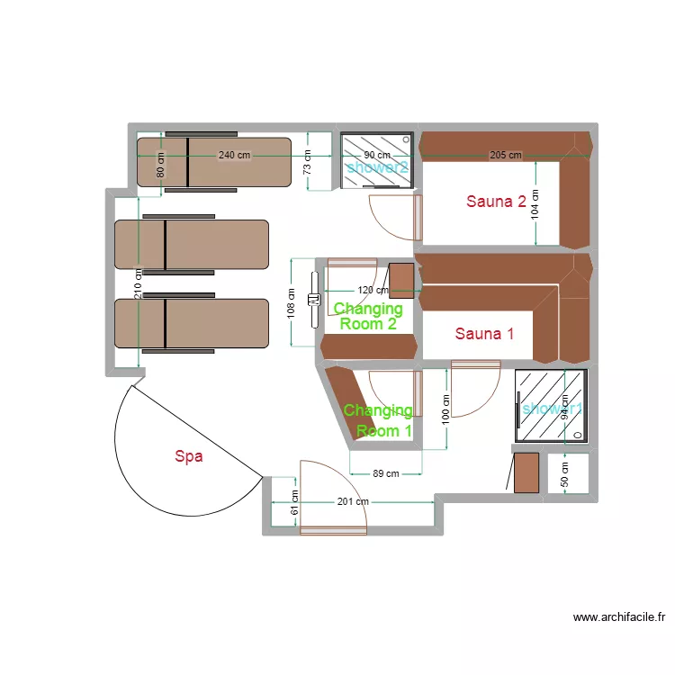 sauna mirador. Floor plan with 