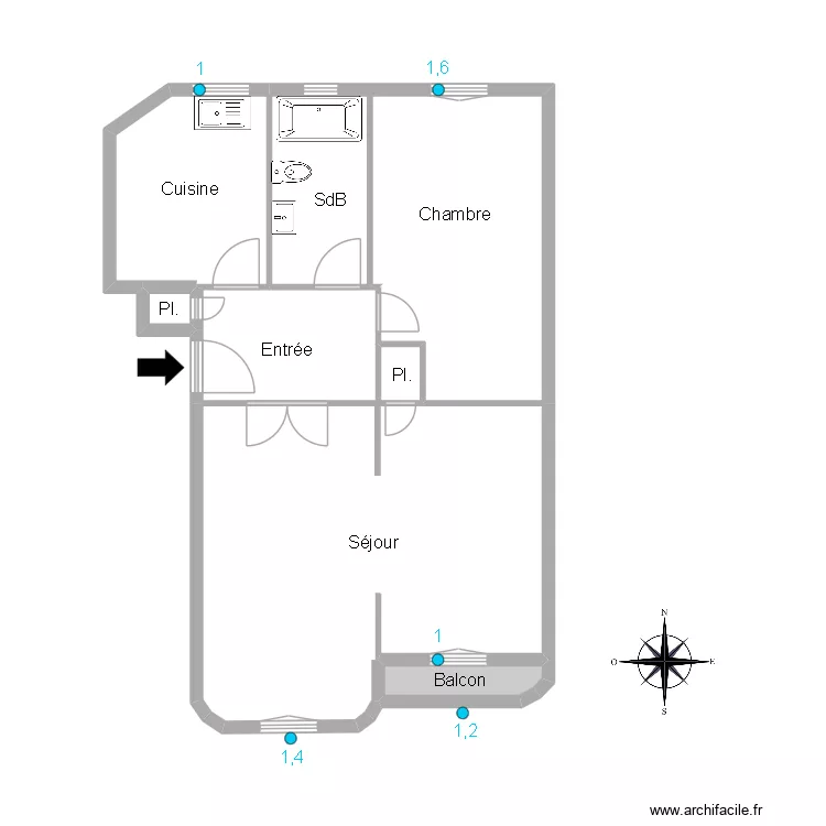 51683 CASTA. Floor plan with 7  and 65 m²
