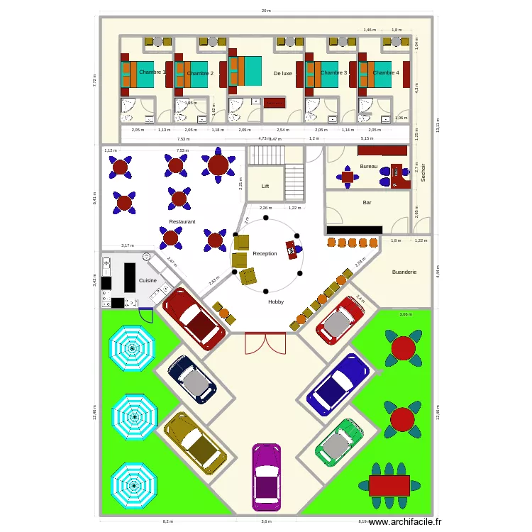 amenagement rdc rumonge v1. Floor plan with 
