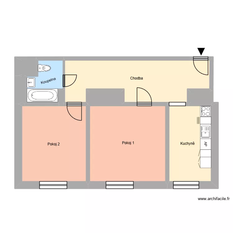 Budovatelská 437, byt 22. Floor plan with Budovatelská 437, byt 22. Floor plan with