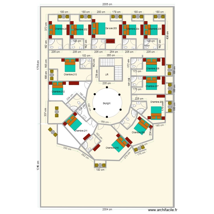 amenagement etage rumonge v2. Floor plan with 0 room and 0 m2