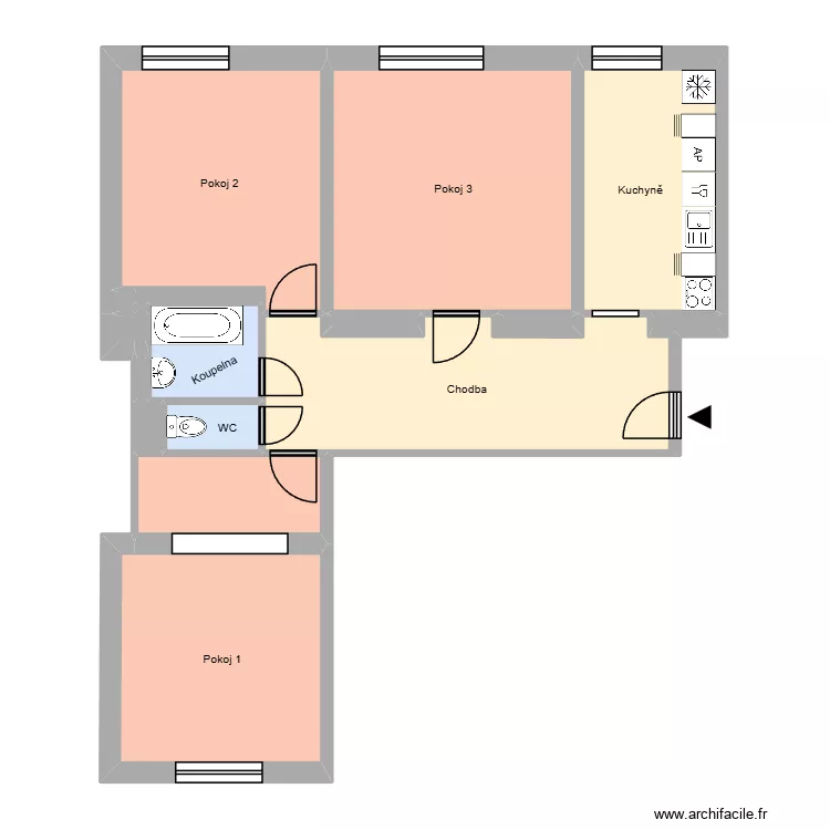 Koperníkova 405, byt 15. Floor plan with Koperníkova 405, byt 15. Floor plan with