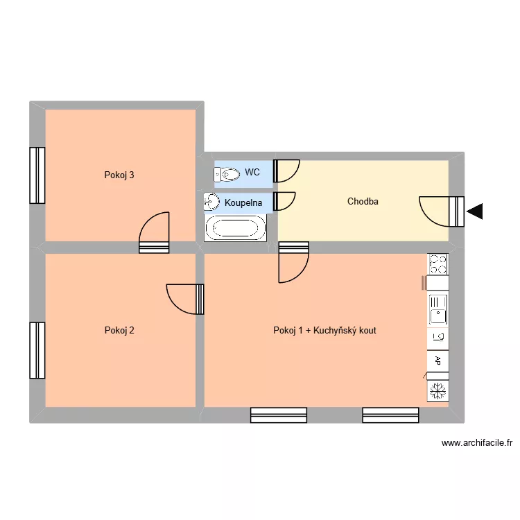 Matěje Kopeckého 635, byt 5. Floor plan with Matěje Kopeckého 635, byt 5. Floor plan with