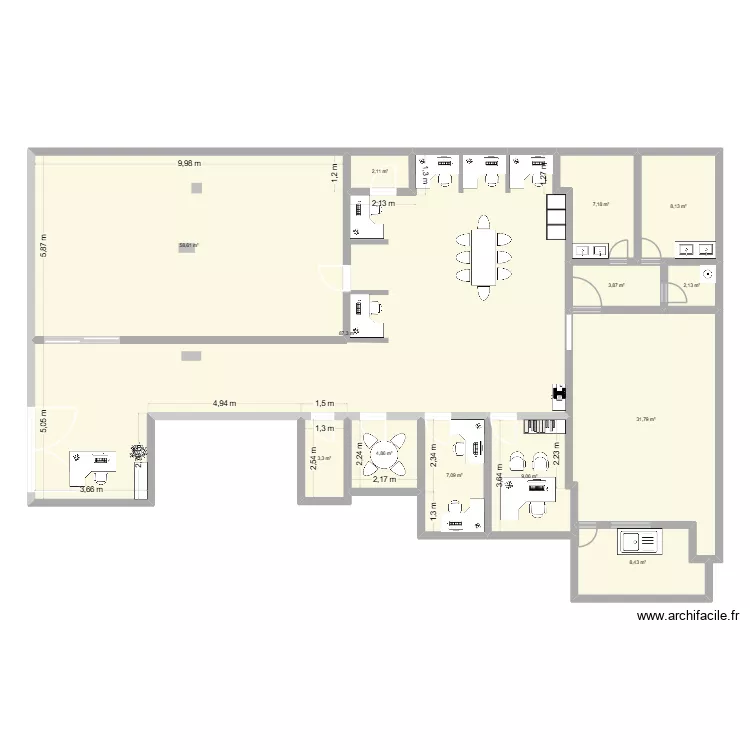OTIS. Floor plan with 13  and 234 m²