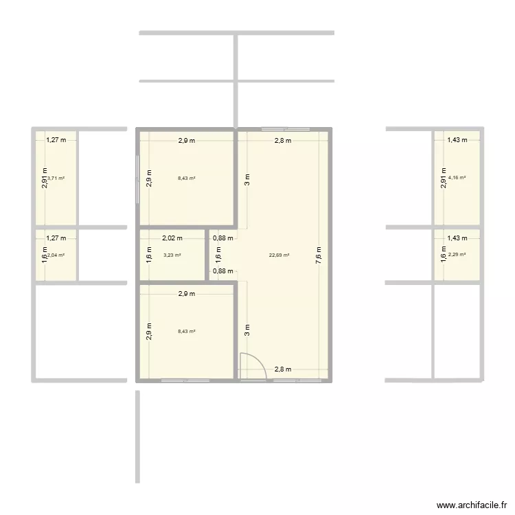 CINDI. Floor plan with 8 and 55 m² CINDI. Floor plan with 8 and 55 m²
