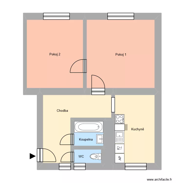 Sadov&aacute; 138, byt 7. Floor plan with 11  and 179 m²