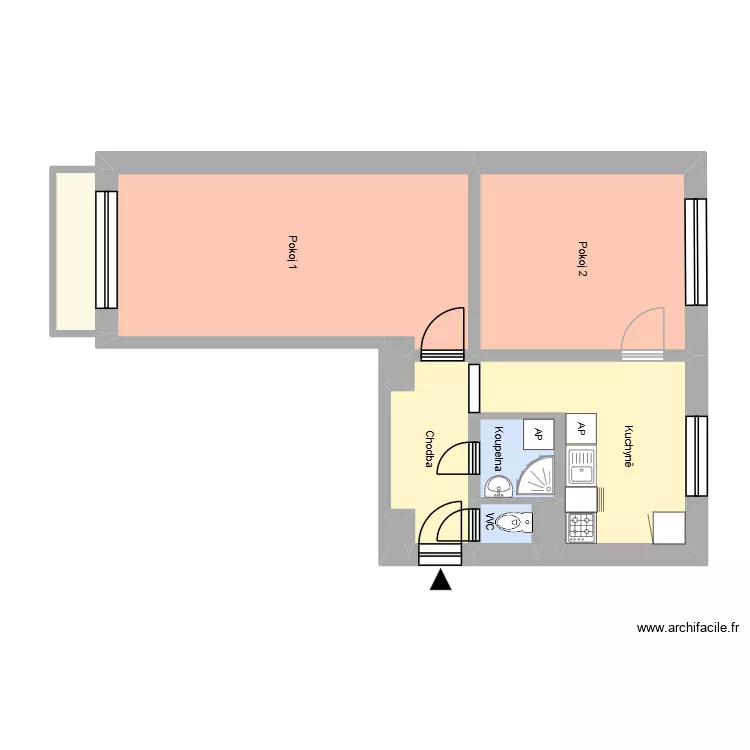 Beskydsk&aacute; 785 byt 8. Floor plan with 14 Rooms and 175 m²