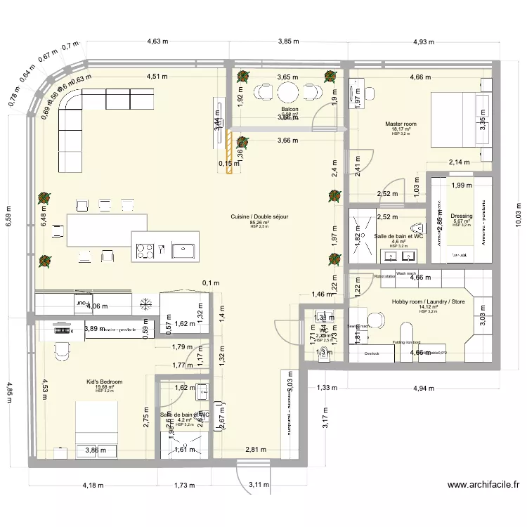 Hyde 166 kalamkas. Floor plan with 