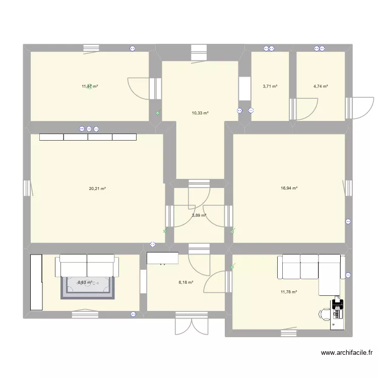 HAUS PLAN 2. Floor plan with 10  and 98 m²