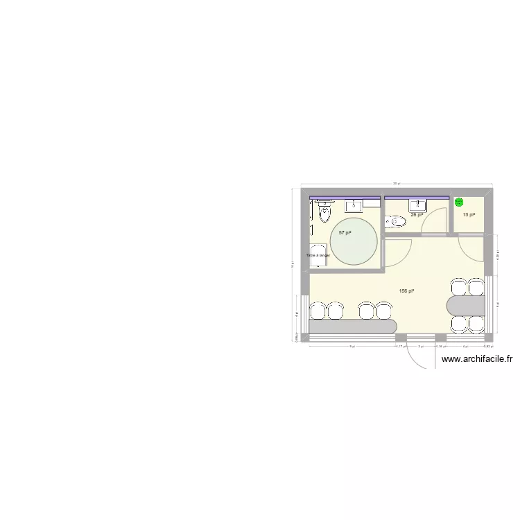 Halte routi&egrave;re V2. Floor plan with 