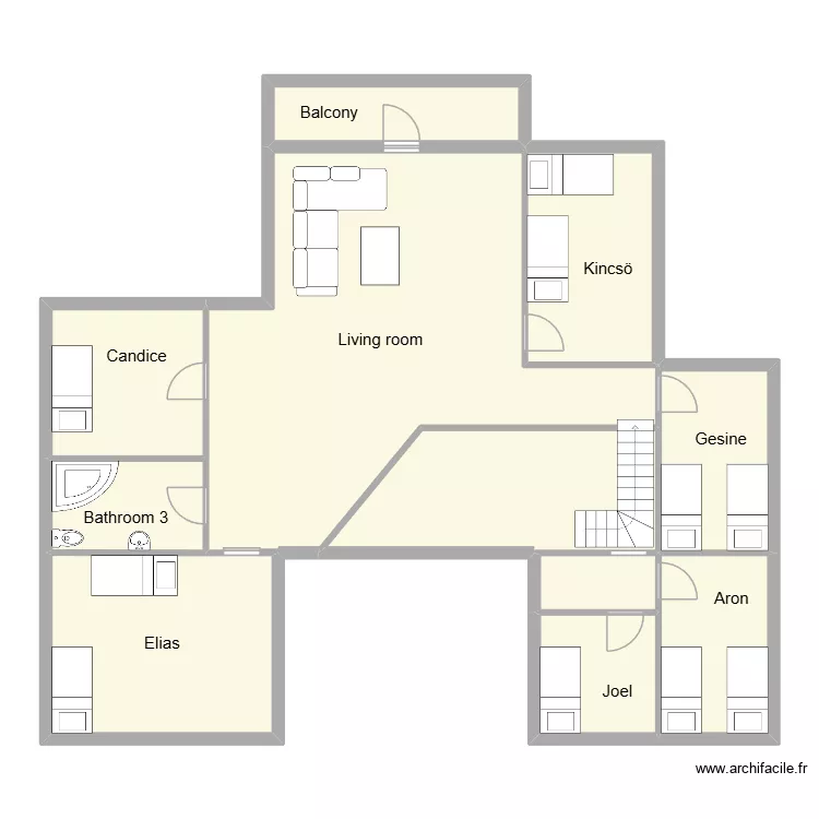Second floor. Floor plan with 11 rooms and 149 m²