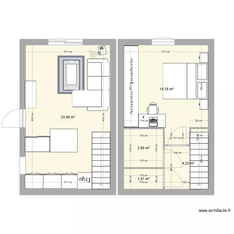 RDC appart. Floor plan with 