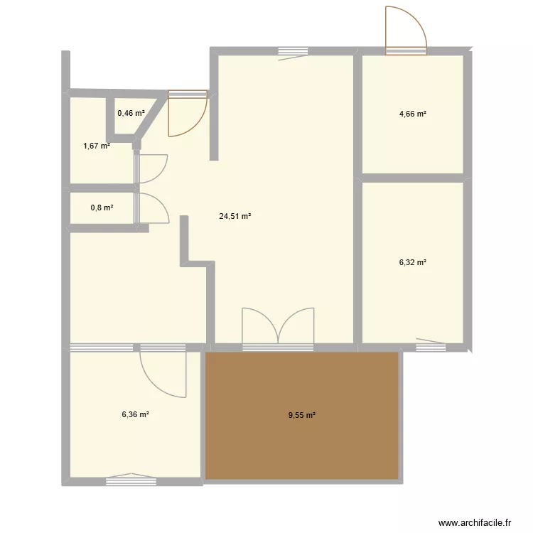 chalet17BTOIT2. Floor plan with 8  and 54 m²