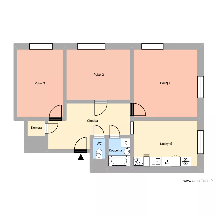 Opletalova 801, byt 7. Floor plan with Opletalova 801, byt 7. Floor plan with