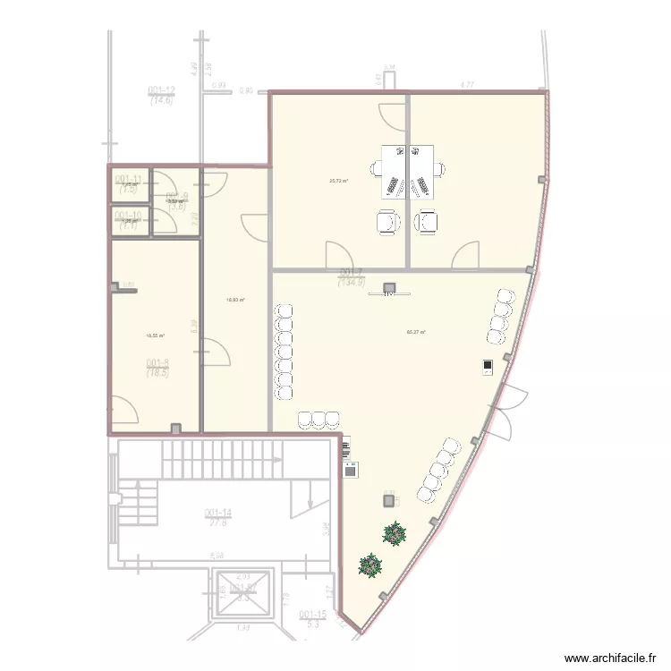 Ogre 2. Floor plan with 7  and 155 m²