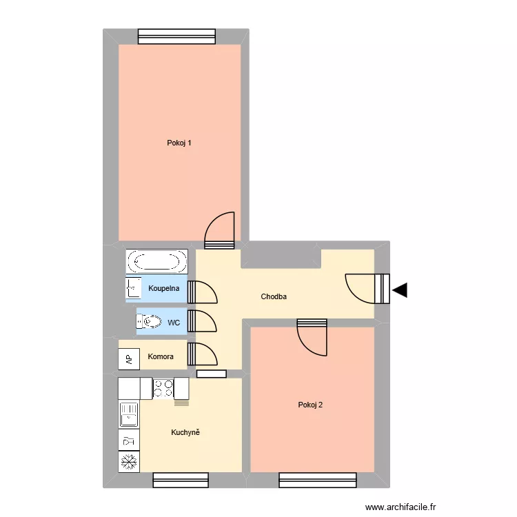 Gregorova 2433, byt 1. Floor plan with 13 Rooms and 179 m² Gregorova 2433, byt 1. Floor plan with 13 Rooms and 179 m²