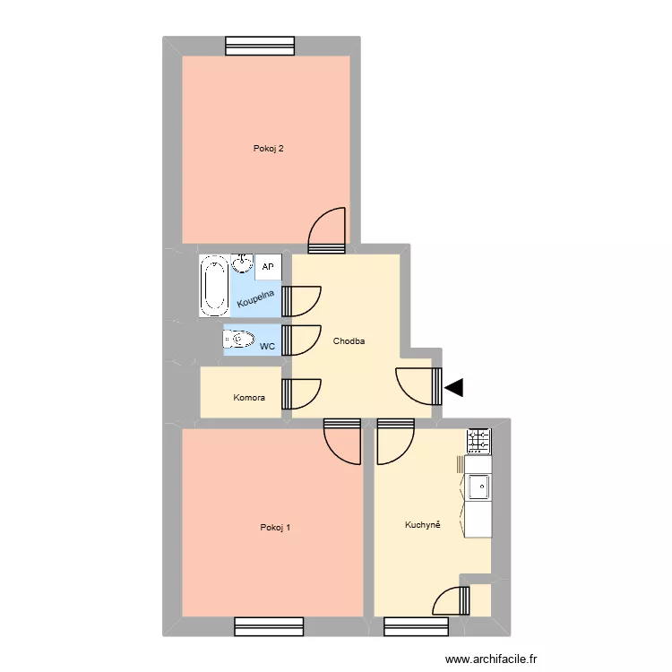 Tylova 205, byt 3. Floor plan with Tylova 205, byt 3. Floor plan with