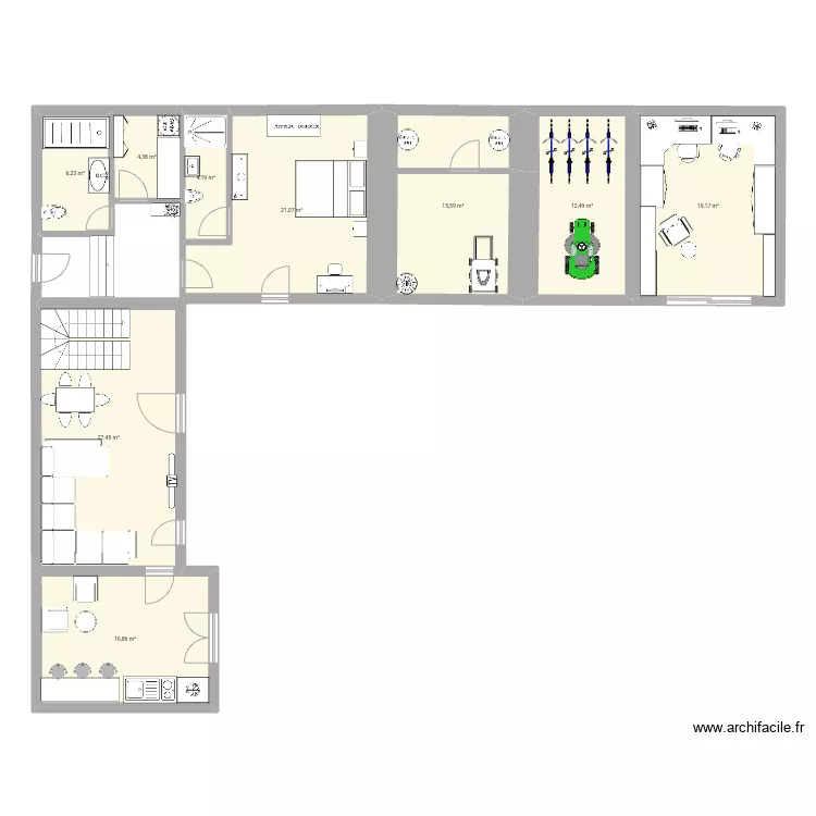 Ailsa's downstairs longterm plan. Floor plan with 