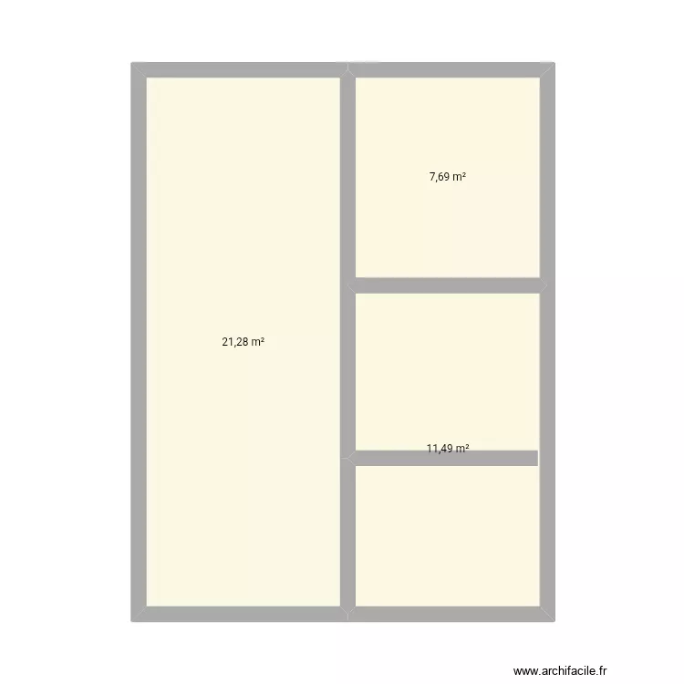 Casa 2.1. Floor plan with 3  and 40 m²