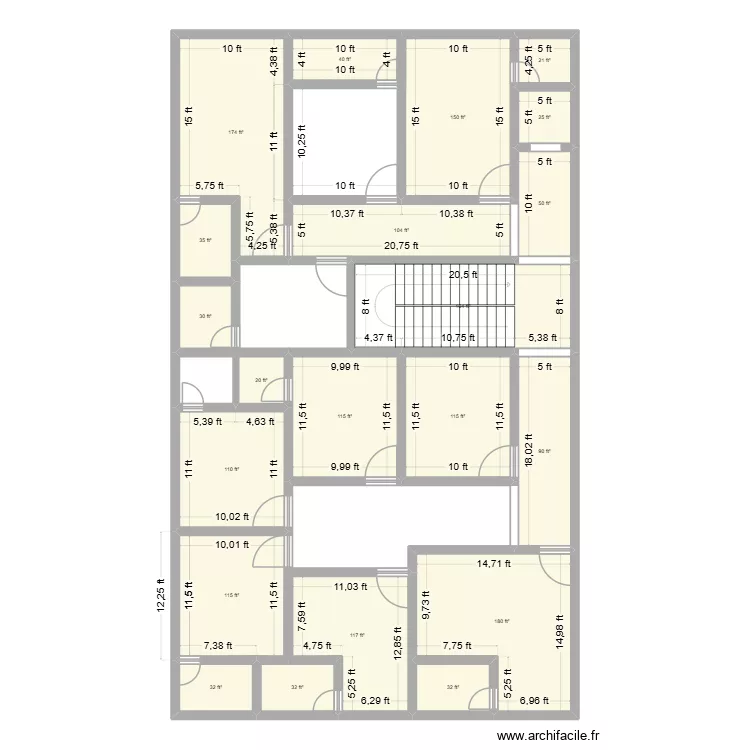 palani. Floor plan with 21  and 163 m²