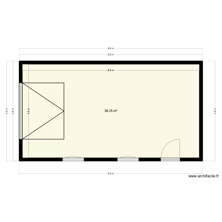 lgsa. Floor plan with 1  and 38 m²